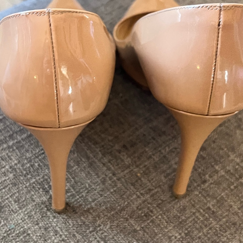 Elegant Nude Patent Leather Heels